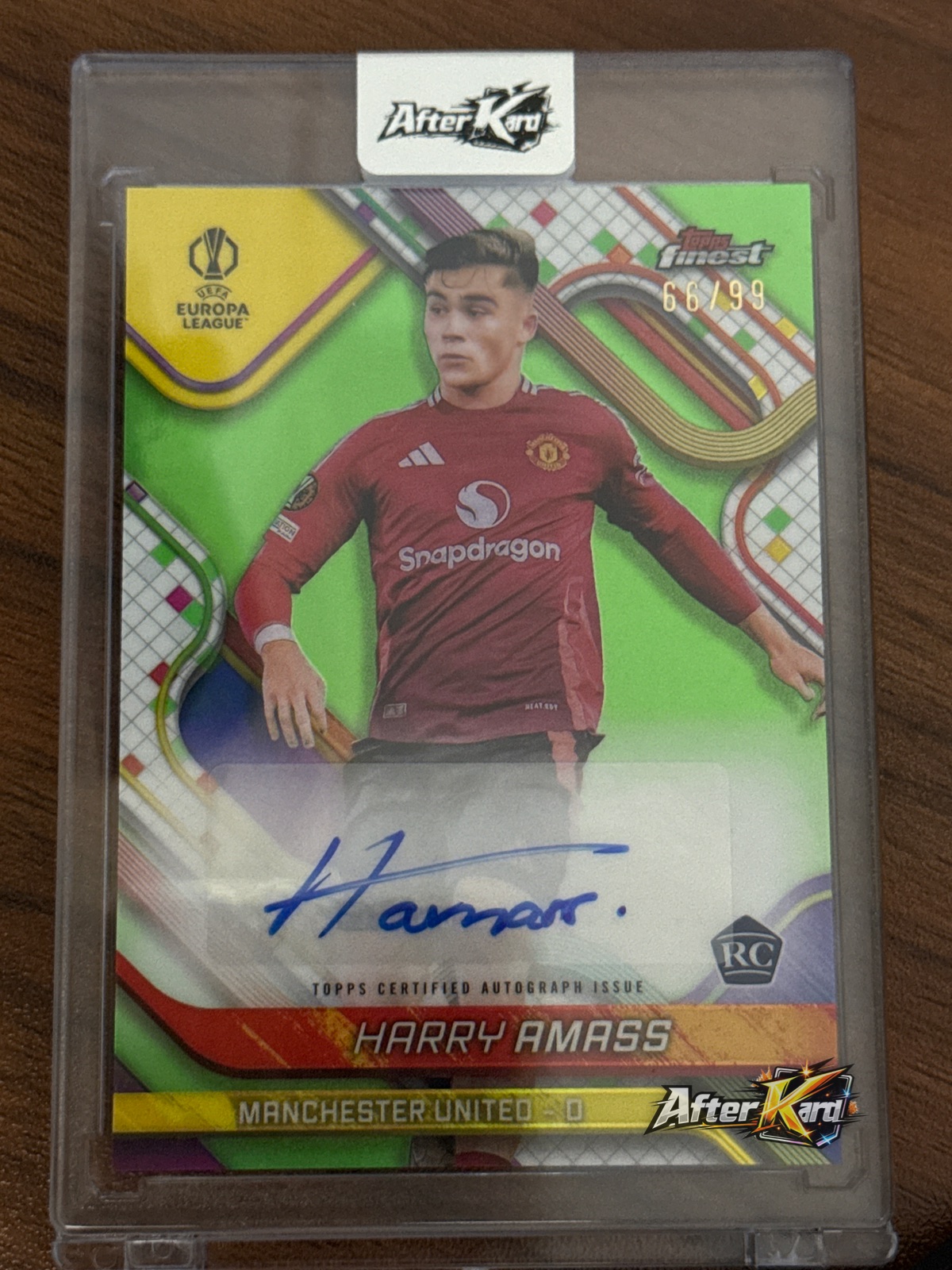2024/25 Topps Finest UEFA Club Harry Amass RC Auto Green Refractor #66/99