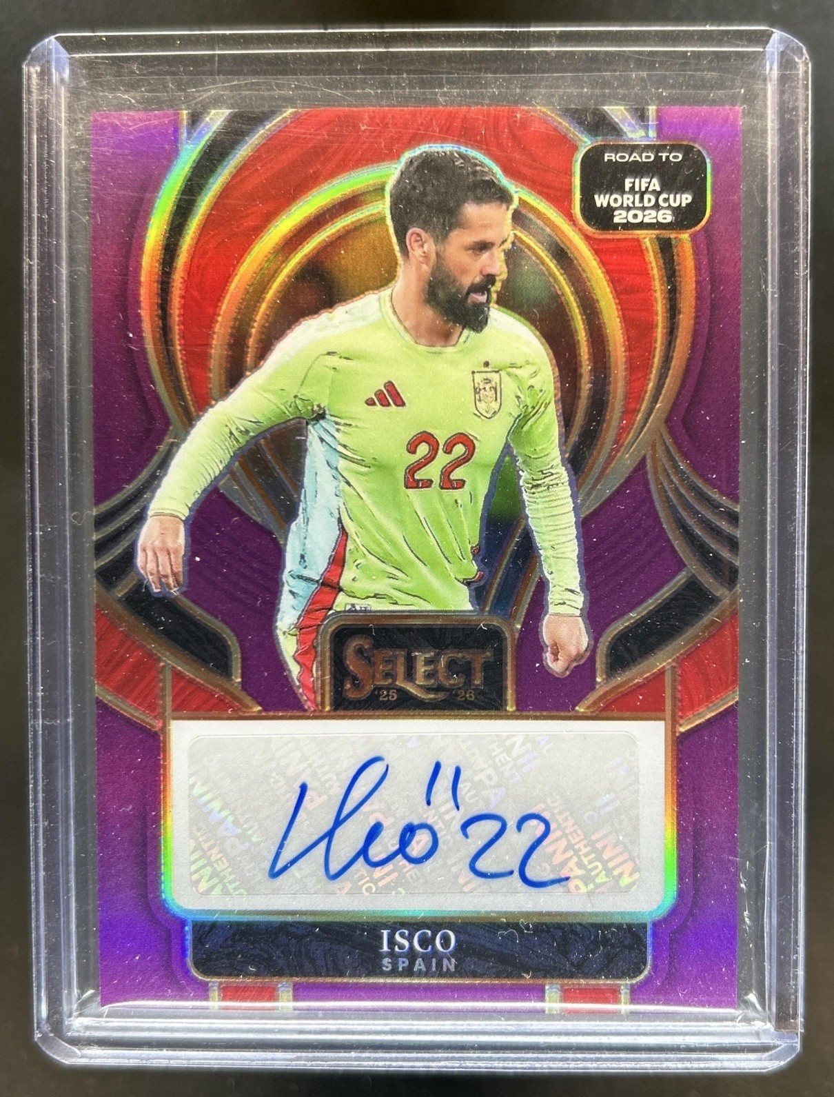2025-26 Panini Select Road to FIFA World Cup Isco Signatures Purple Auto #/49