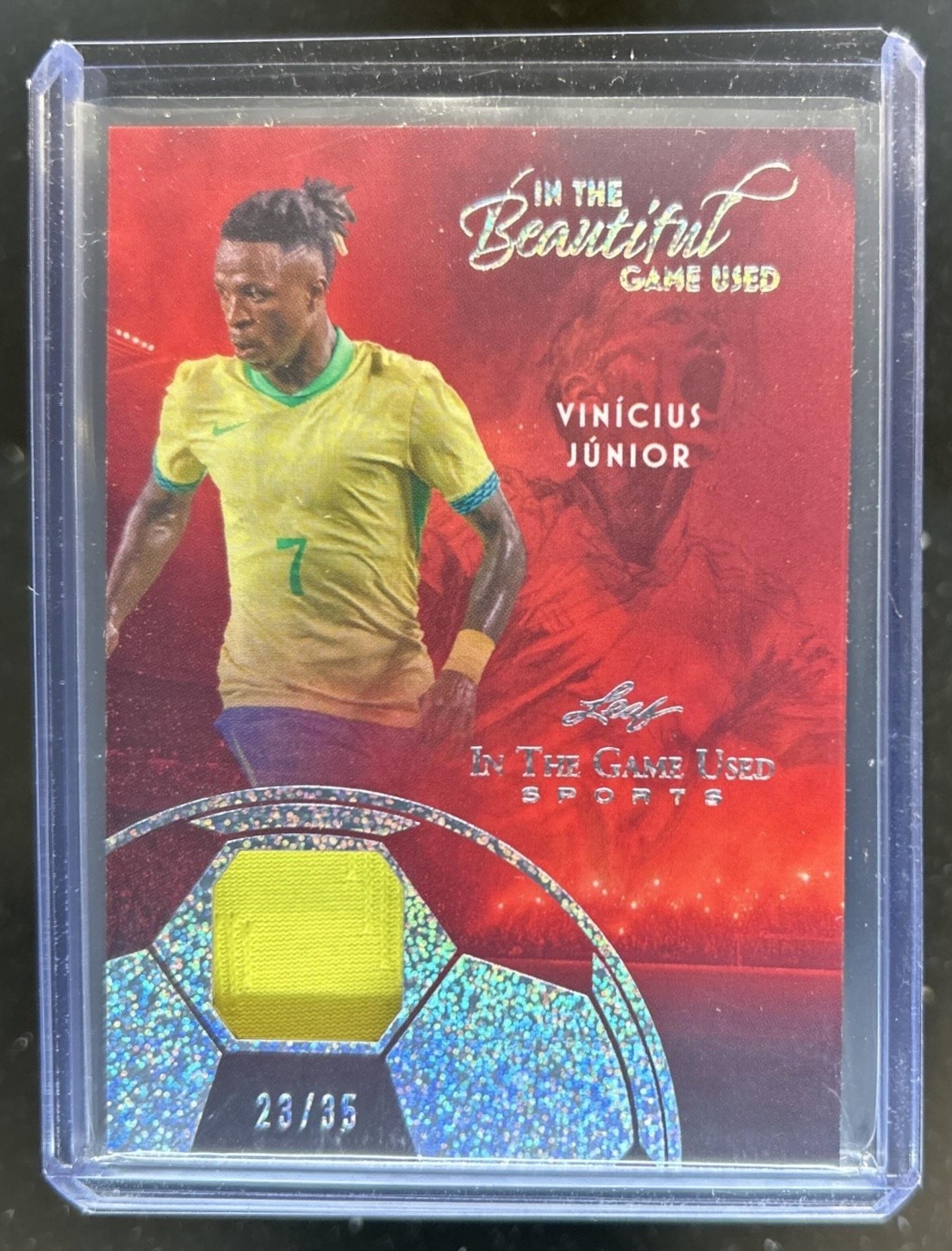2025 Leaf In the Game Used Vinicius Junior Beautiful Jersey Glitter Holo #/35