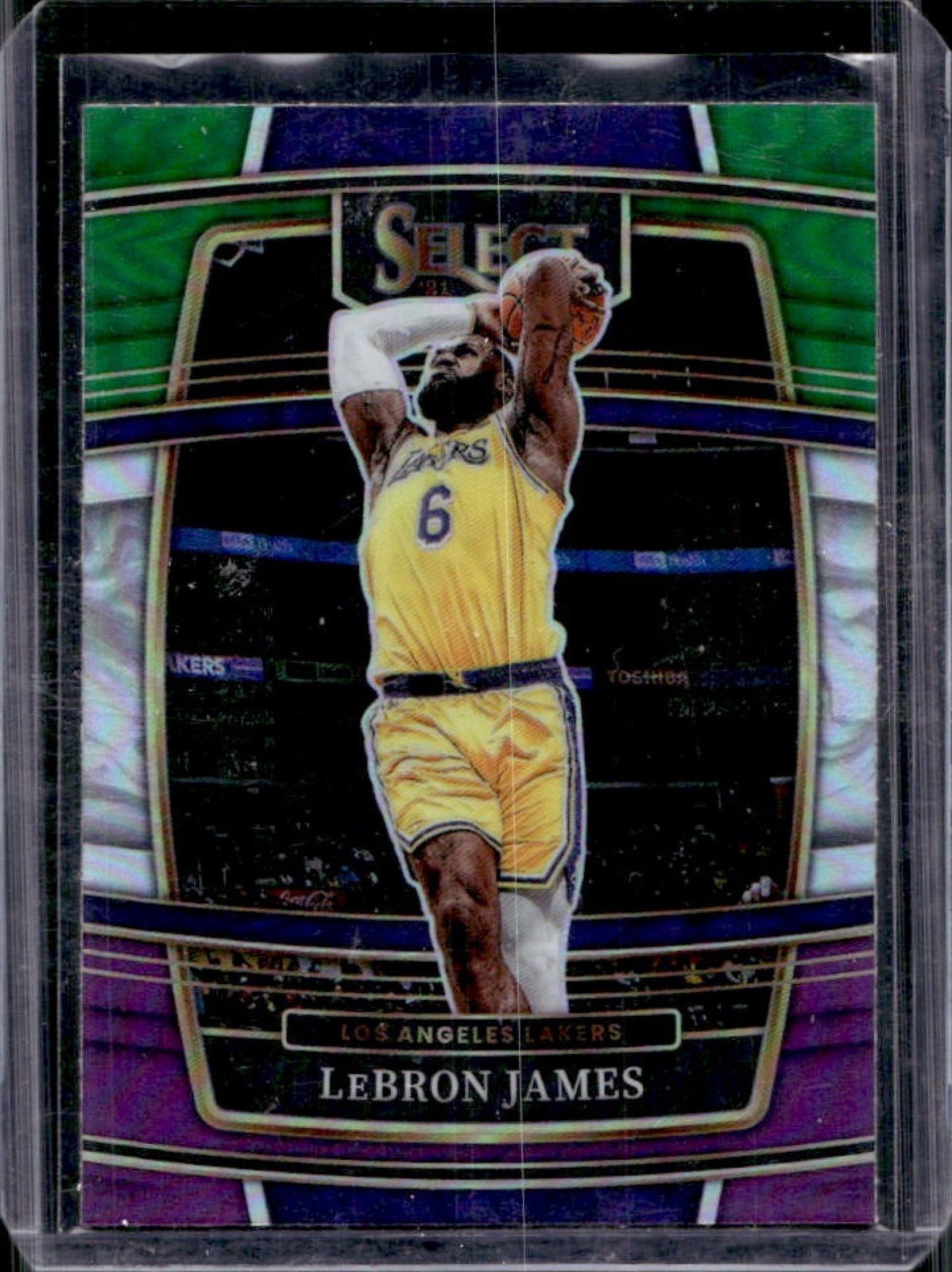2021-22 Panini Select LeBron James Green White Purple Prizm Concourse #100