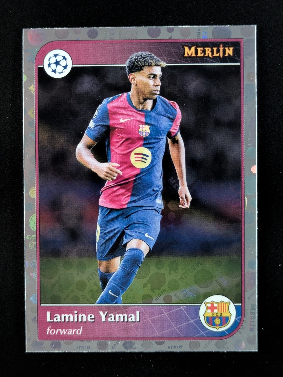 2024-25 Topps Merlin Chrome UEFA Lamine Yamal Vintage Refractor Barcelona #19