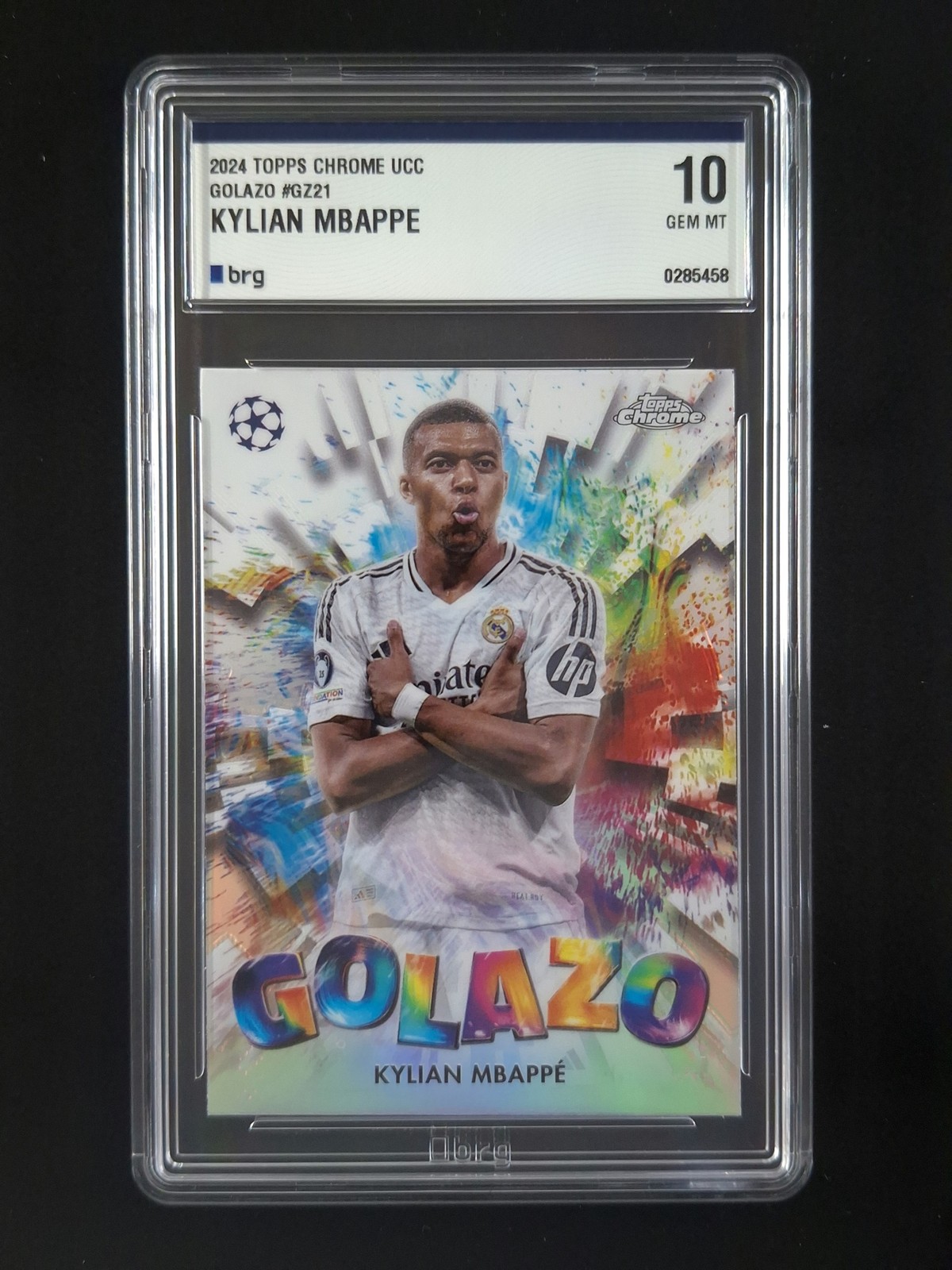 2024-25 Topps Chrome UEFA Kylian Mbappe Refractor SP Golazo #GZ-21 BRG 10