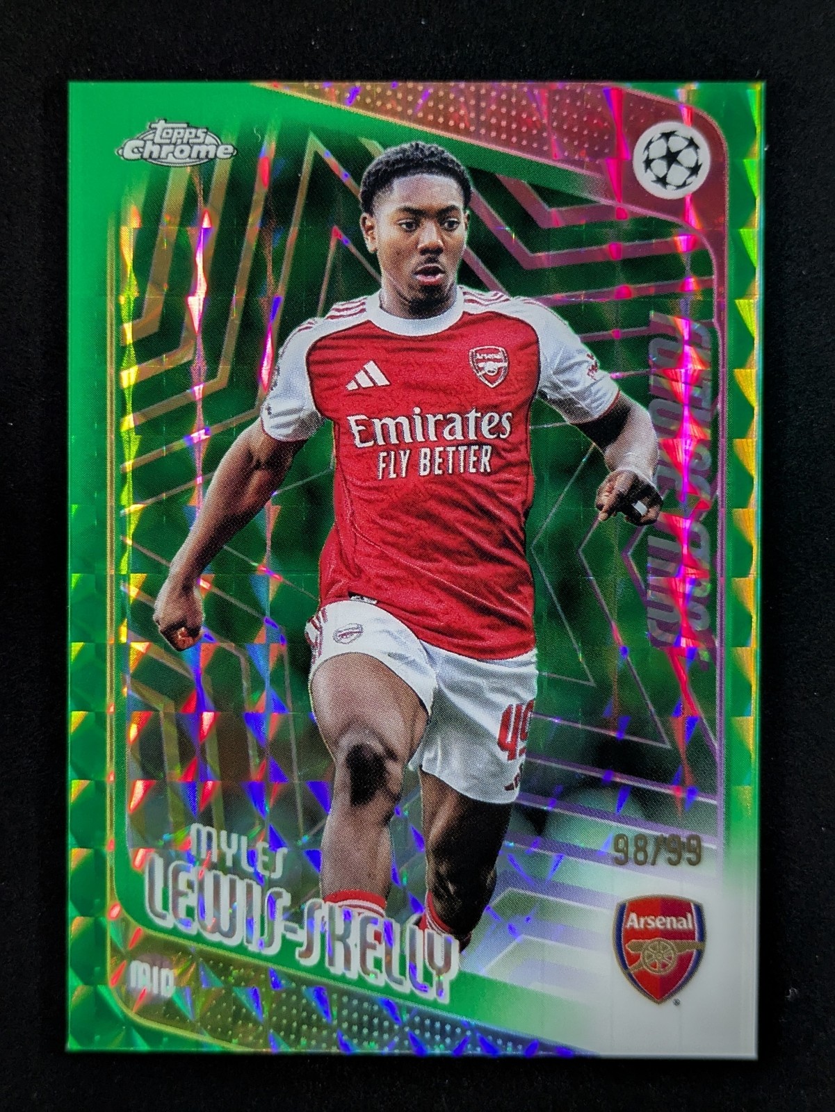 2025-26 Topps Chrome Myles Lewis-Skelly 98/99 Green Geometric Refractor #52