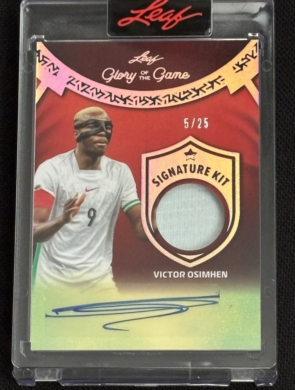 Victor Osimhen Auto /25 Game Used Relic - 2026 Leaf Glory Of The Game Soccer