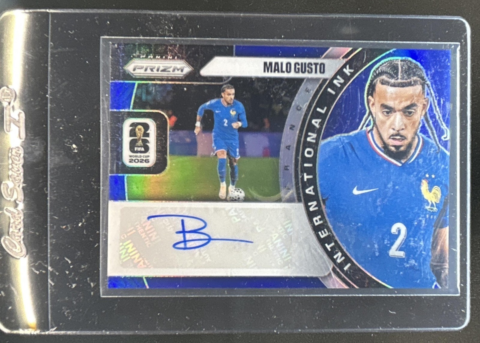 2026 Panini Prizm World Cup Malo Gusto International Ink Blue Auto #/49 France