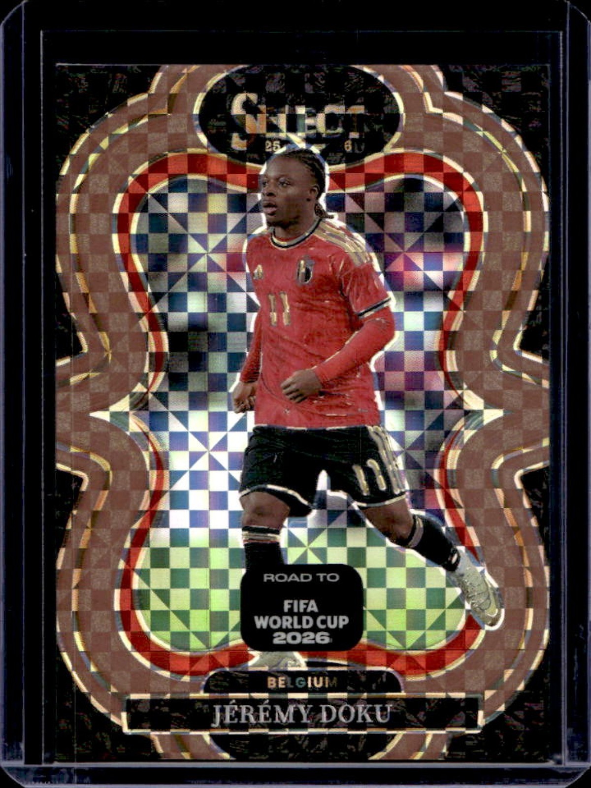 2025-26 Select Road to FIFA World Cup Jeremy Doku Mezzanine Bronze Checker #/130