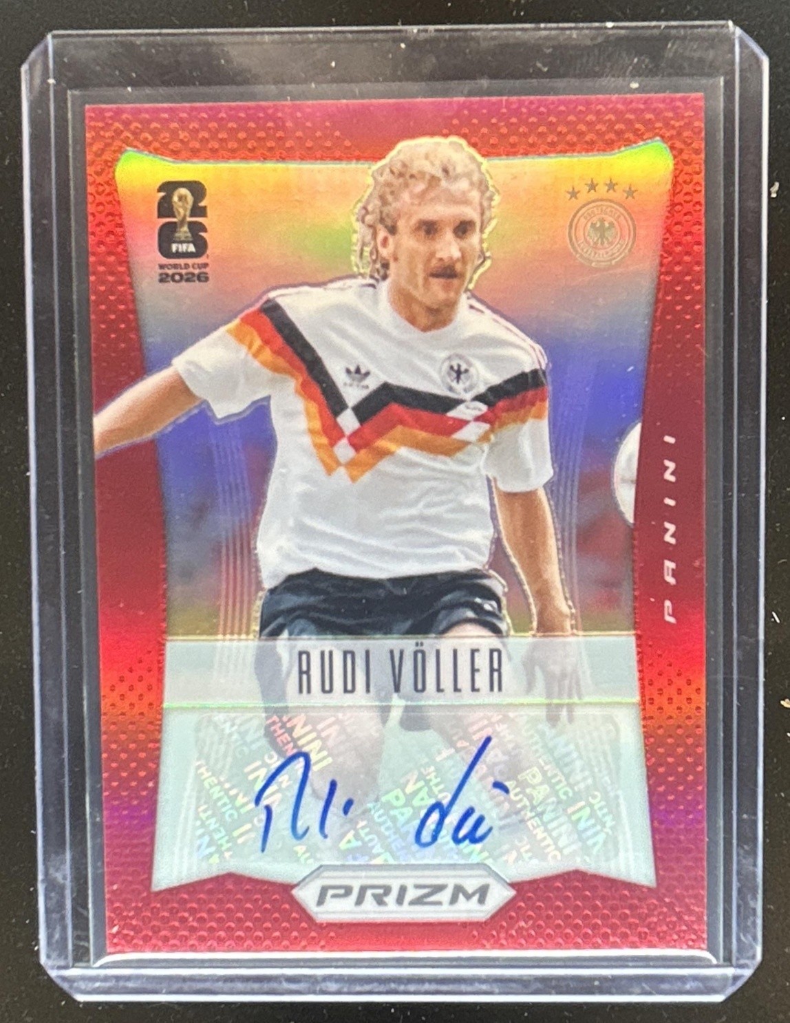 2026 Panini Prizm World Cup Rudi Voller 2012 Throwback Signatures Red Auto #/49