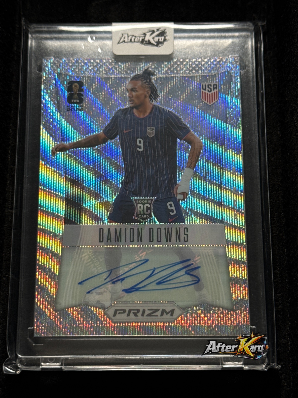 2026 Panini Prizm FIFA World Cup — Damion Downs 2012 Throwback Signatures Rookie Auto Wave Prizm #12-DD