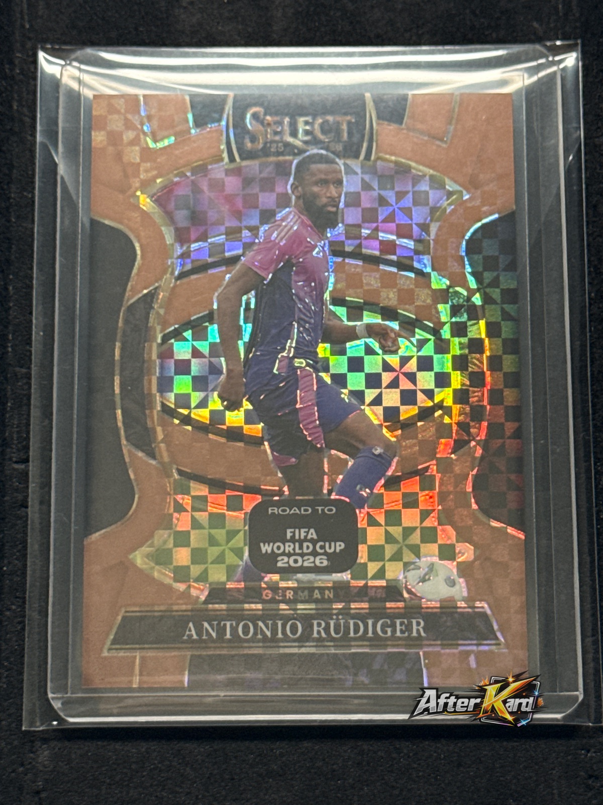 2025-26 Panini Select Road to FIFA World Cup 2026 — Antonio Rüdiger Terrace Bronze Checker /130