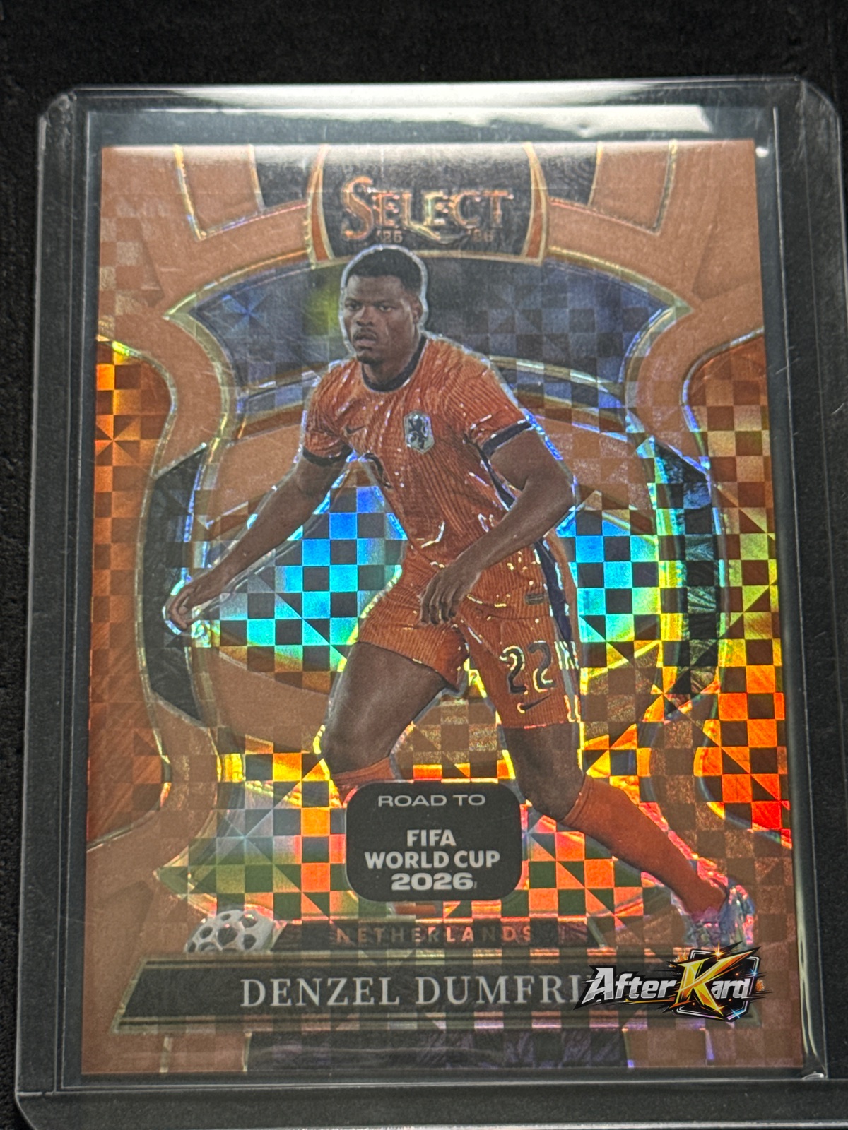 2025-26 Panini Select Road to FIFA World Cup 2026 — Denzel Dumfries Terrace Bronze Checker /130