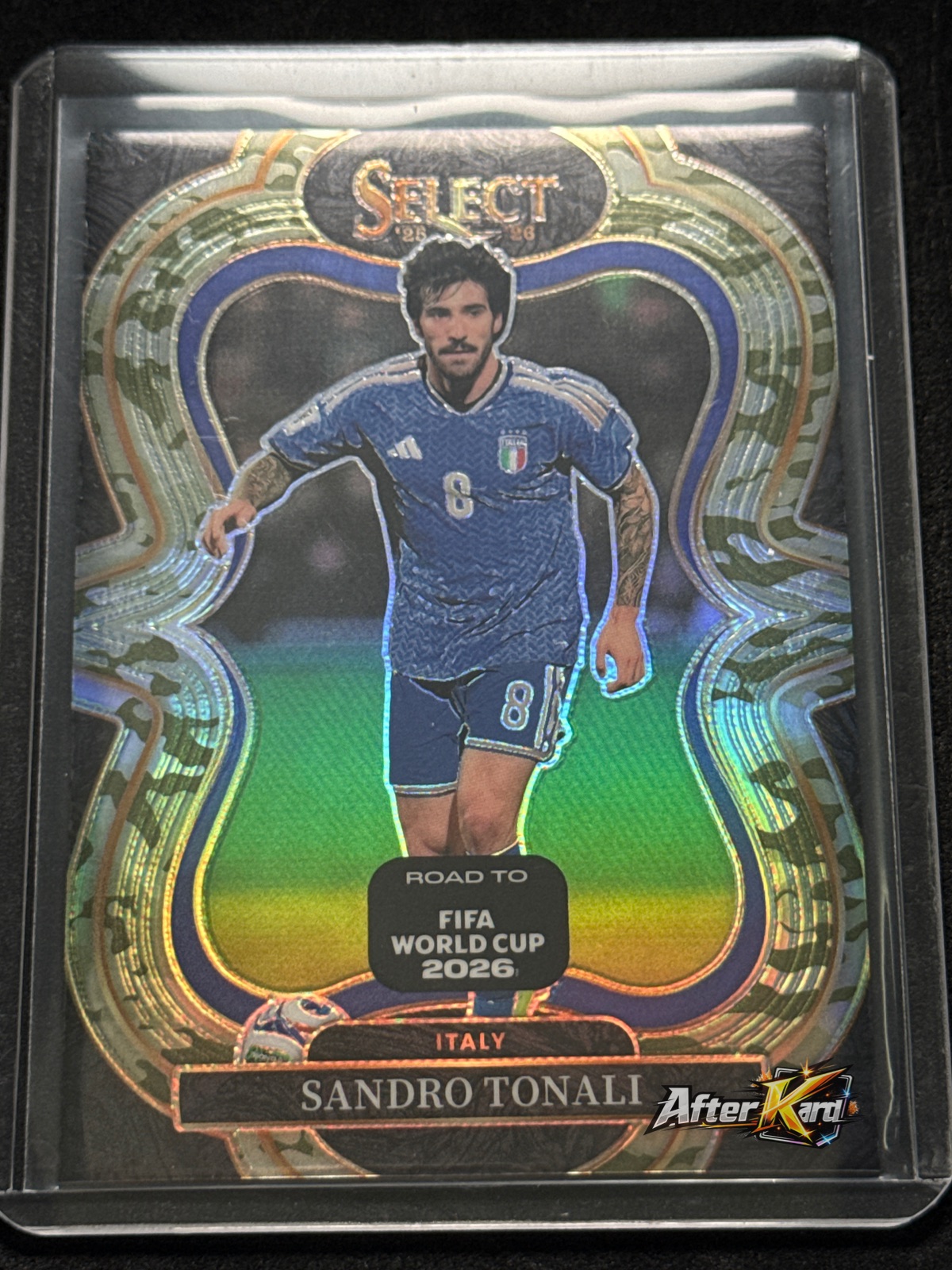 2025-26 Panini Select Road to FIFA World Cup 2026 — Sandro Tonali Mezzanine Camo Die-Cut /199