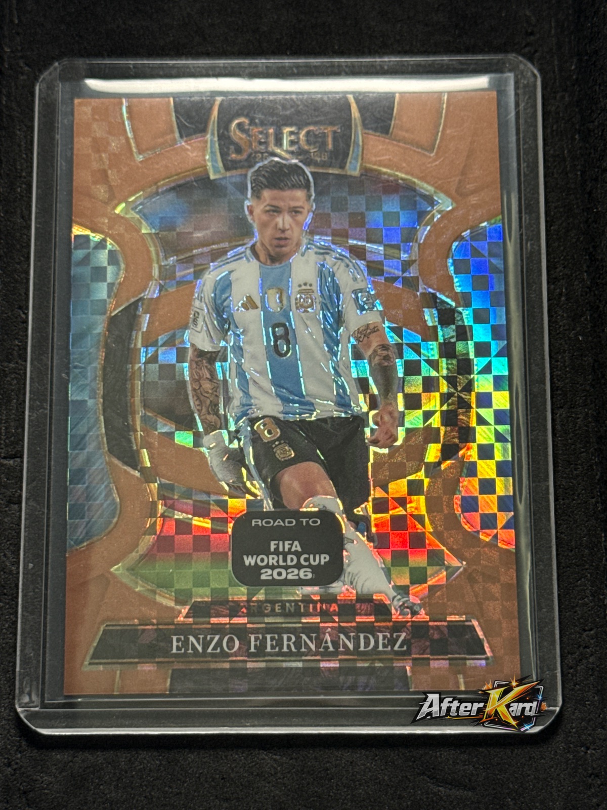 2025-26 Panini Select Road to FIFA World Cup 2026 — Enzo Fernández Terrace Bronze Checker /130