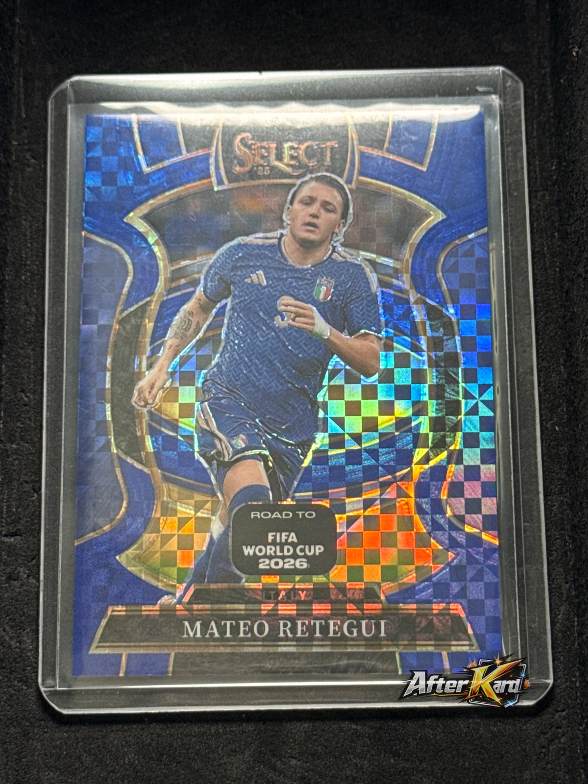 2025-26 Panini Select Road to FIFA World Cup 2026 — Mateo Retegui Terrace Blue Checker
