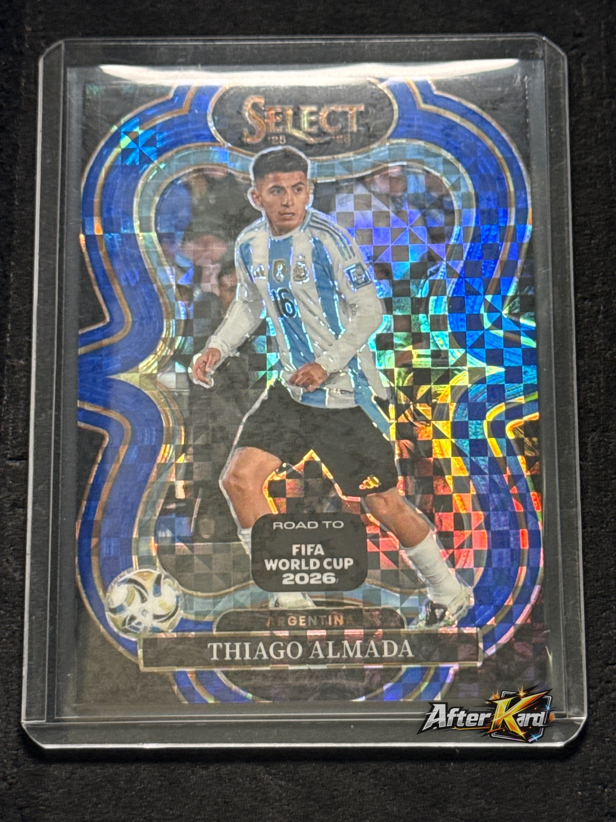2025-26 Panini Select Road to FIFA World Cup 2026 — Thiago Almada Mezzanine Blue Checker