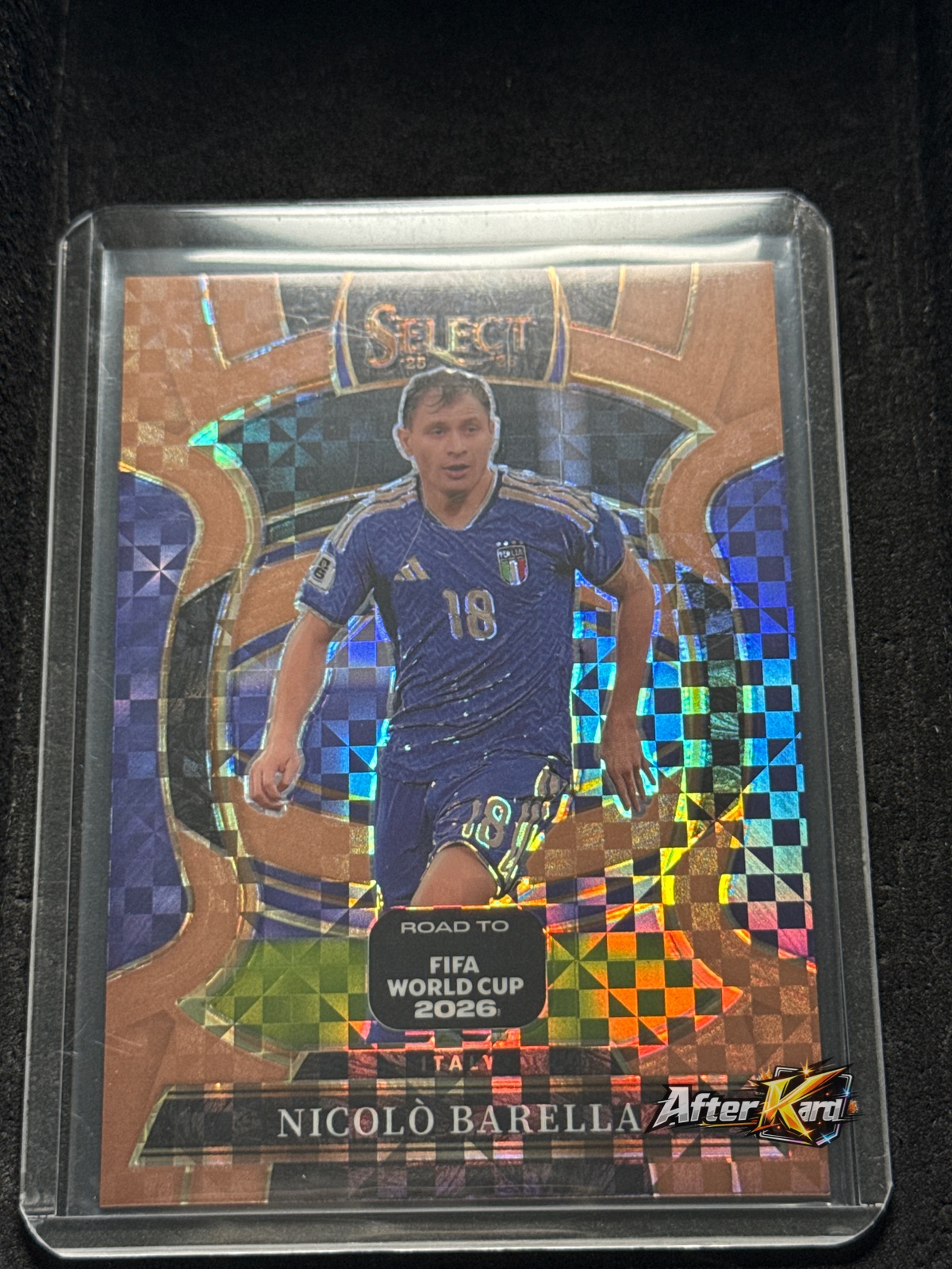 2025-26 Panini Select Road to FIFA World Cup 2026 — Nicolò Barella Terrace Bronze Checker /130