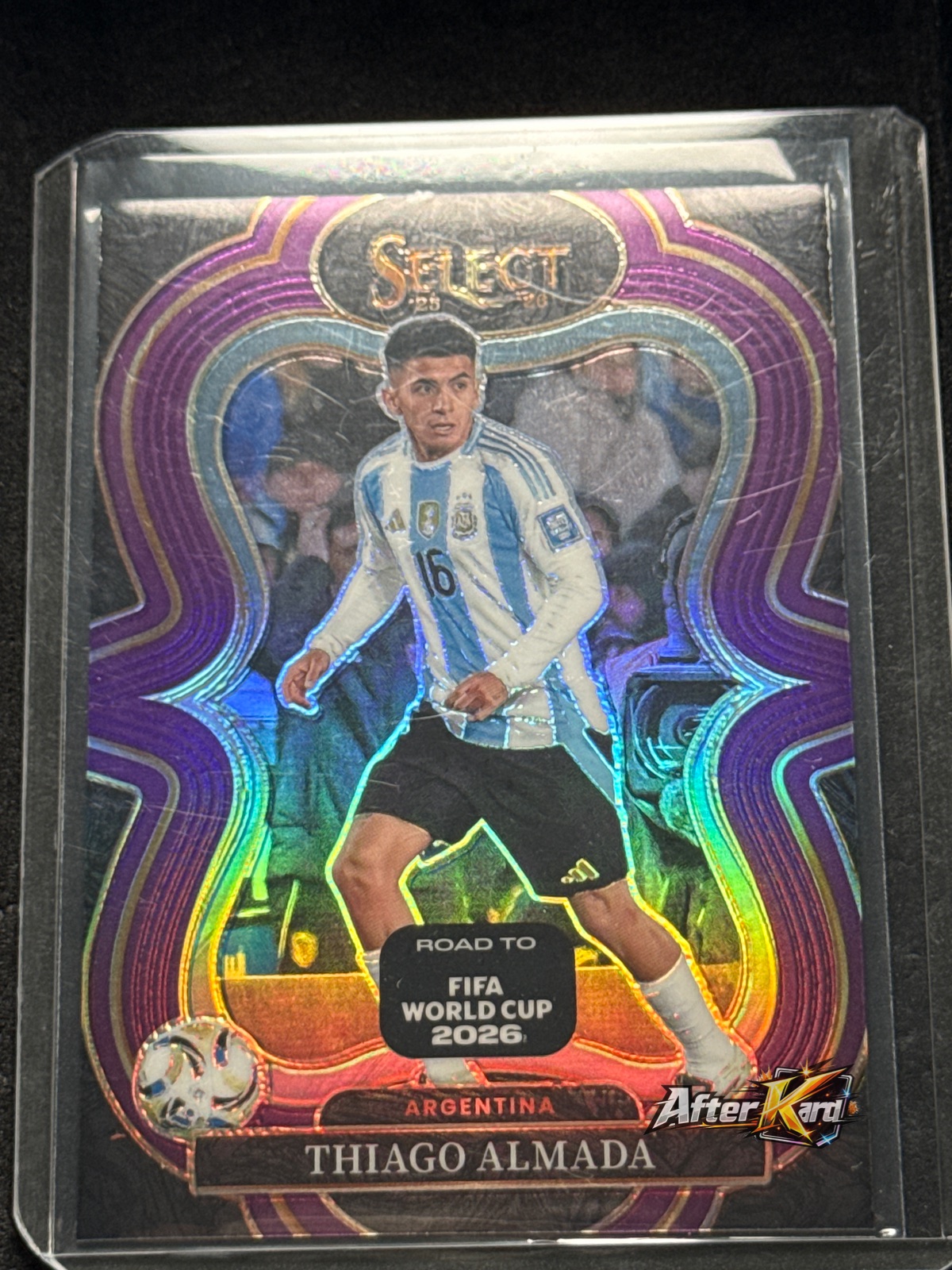 2025-26 Panini Select Road to FIFA World Cup 2026 — Thiago Almada Mezzanine Purple /150
