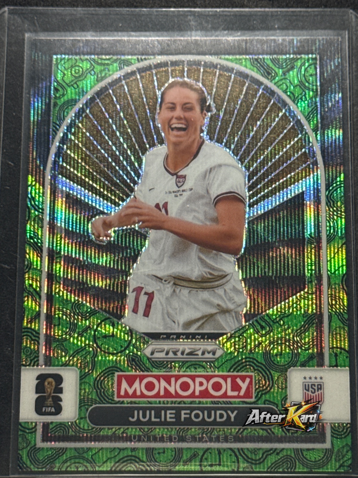 2026 Panini Monopoly Prizm FIFA World Cup 26 — Julie Foudy Green Wave Prizm