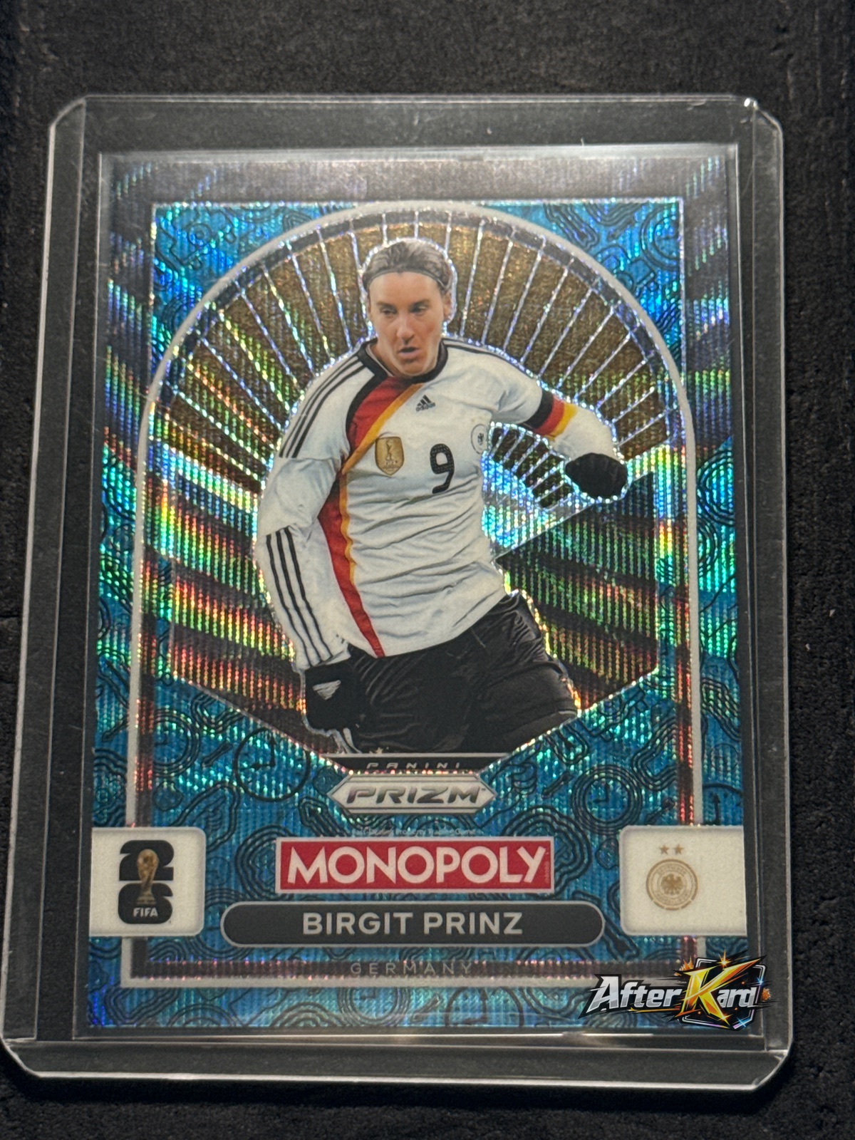 2026 Panini Monopoly Prizm FIFA World Cup 26 — Birgit Prinz Blue Wave Prizm