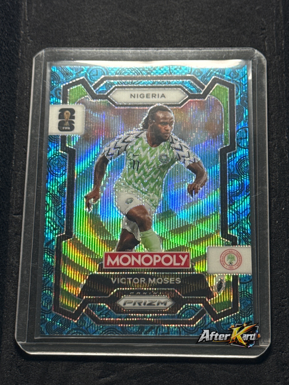 2026 Panini Monopoly Prizm FIFA World Cup 26 — Victor Moses Blue Wave Prizm