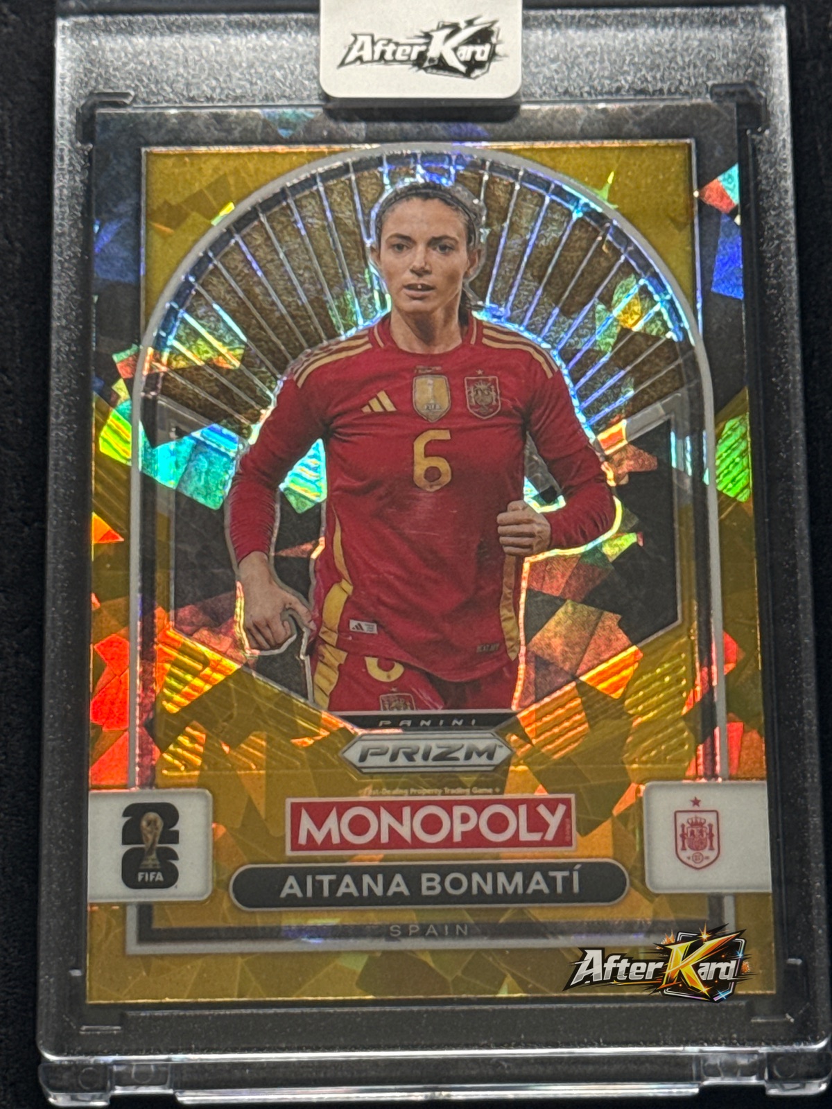 2026 Panini Monopoly Prizm FIFA World Cup 26 — Aitana Bonmatí Gold Cracked Ice