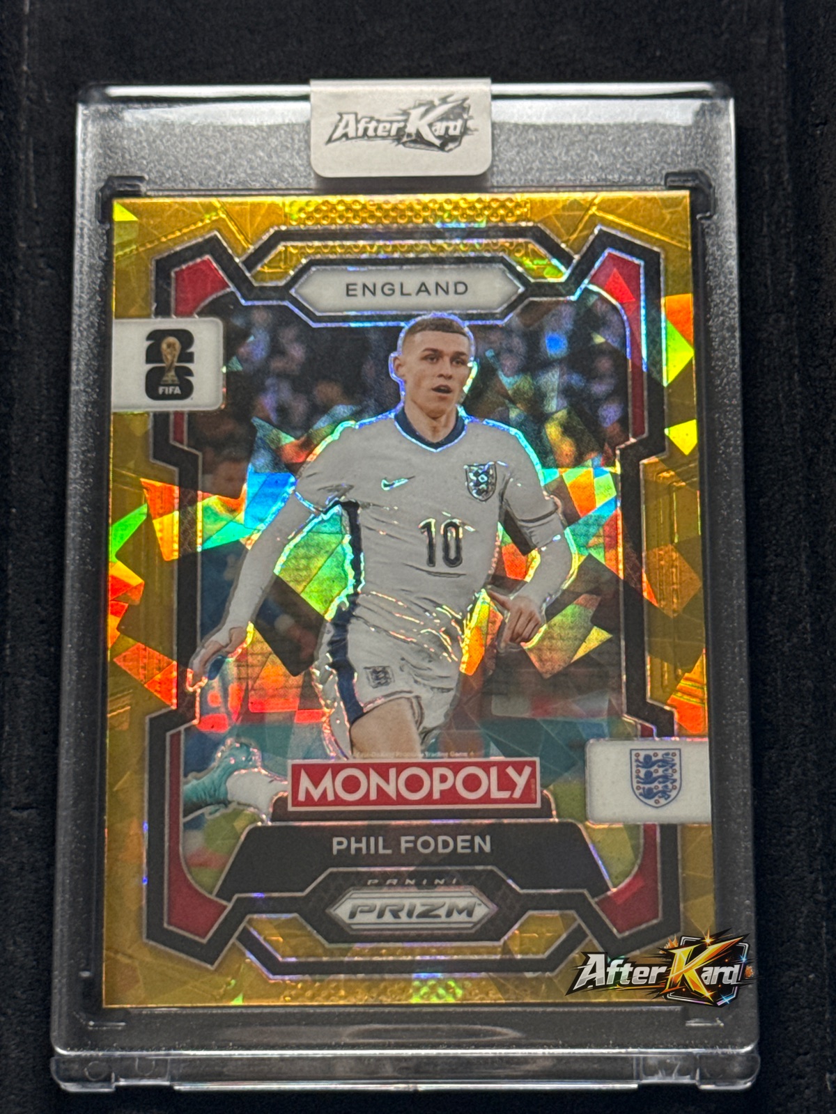 2026 Panini Monopoly Prizm FIFA World Cup 26 — Phil Foden Gold Cracked Ice #29