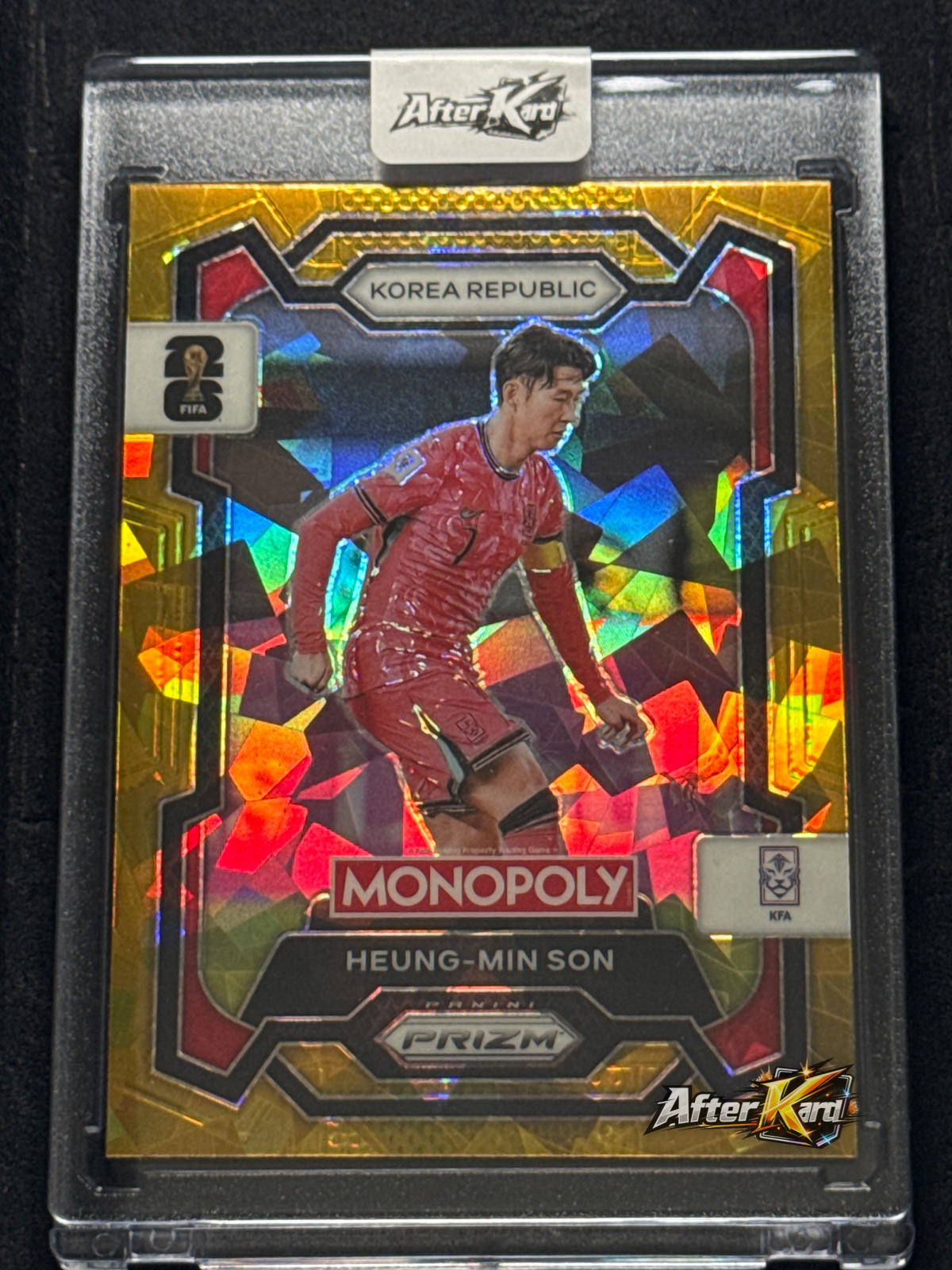 2026 Panini Monopoly Prizm FIFA World Cup 26 — Heung-Min Son Gold Cracked Ice #83