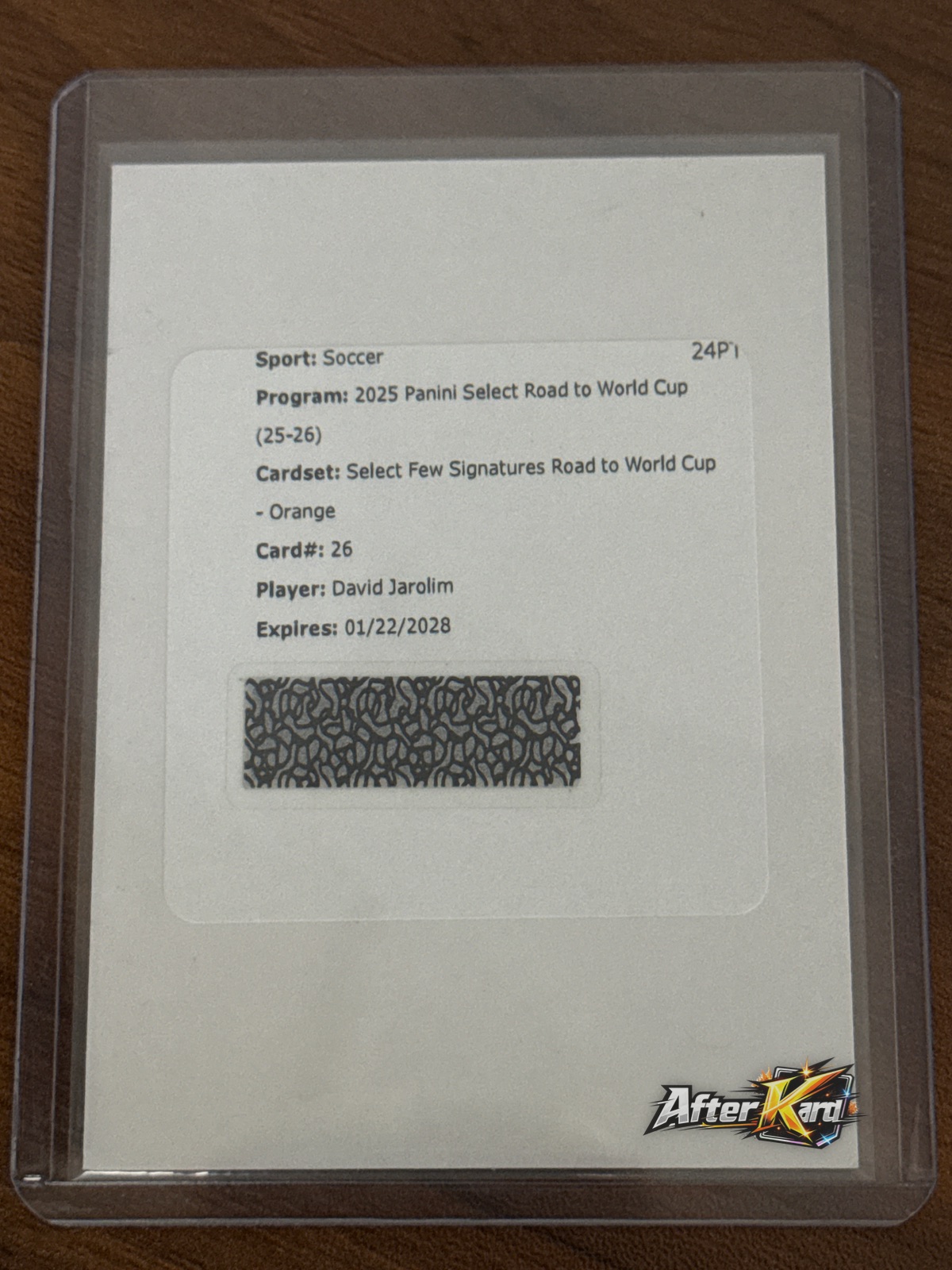 2025-26 Panini Select Few Signatures Road to World Cup — David Jarolim Orange Auto
