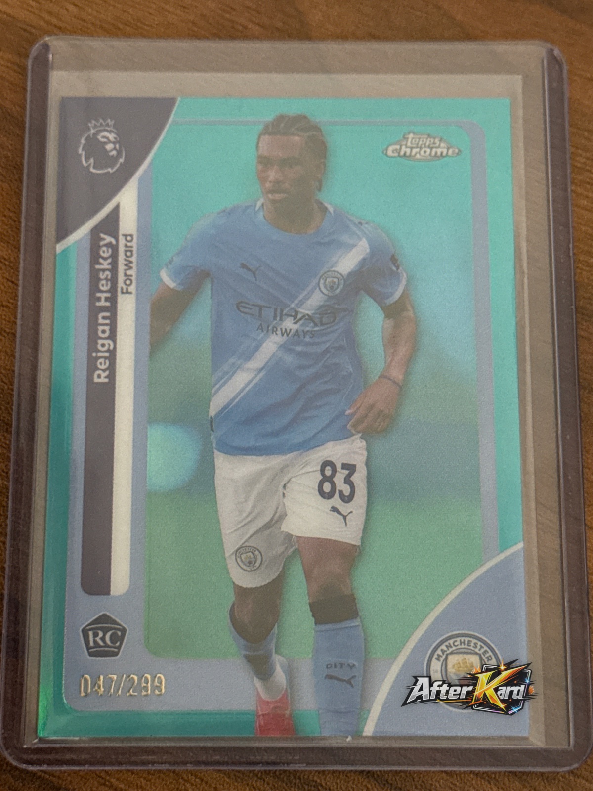 2025-26 Topps Chrome Premier League — Reigan Heskey Aqua Refractor RC /299