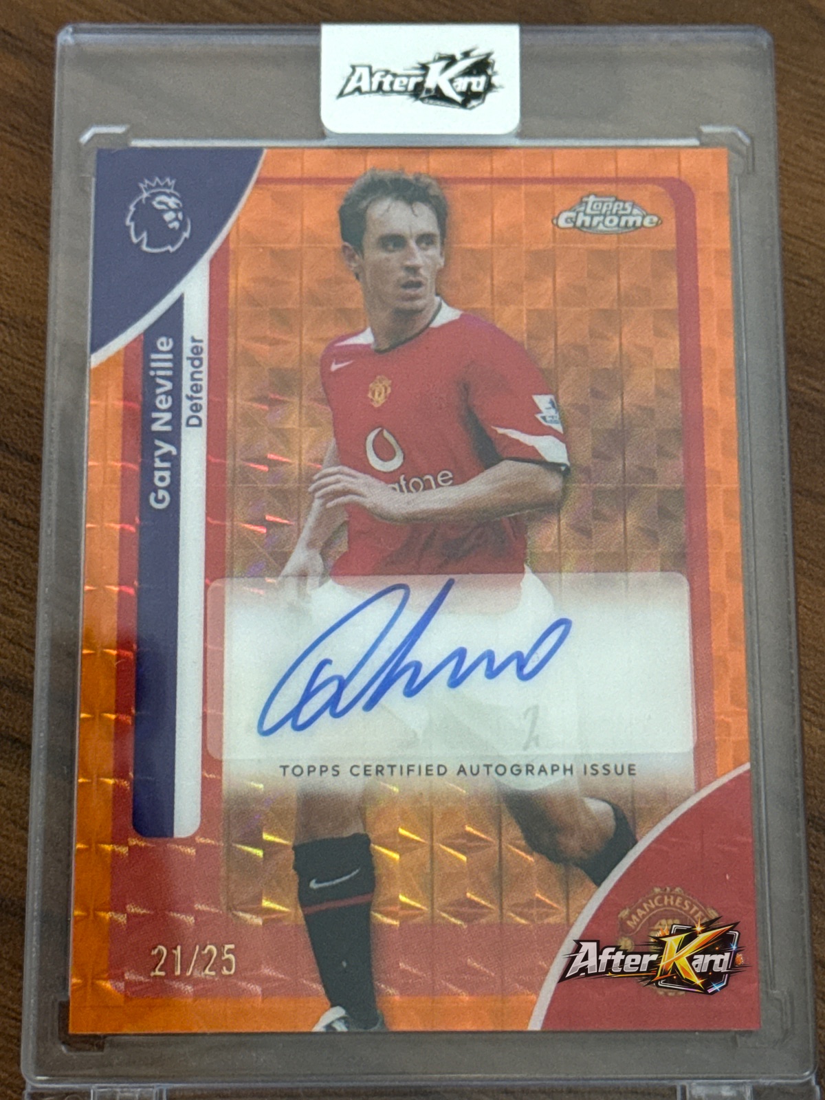 2026 Topps Chrome Topps Chrome Premier League — Gary Neville Orange Refractor Auto /25